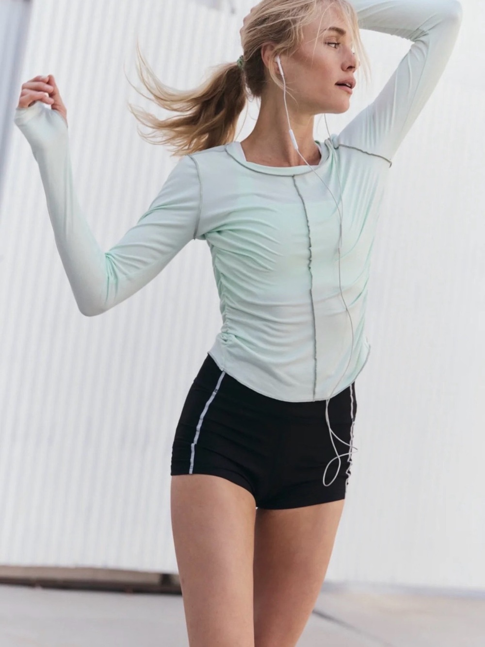 FP Movement - Right On Run Long Sleeve Layer - Light Mint Green - Size Large